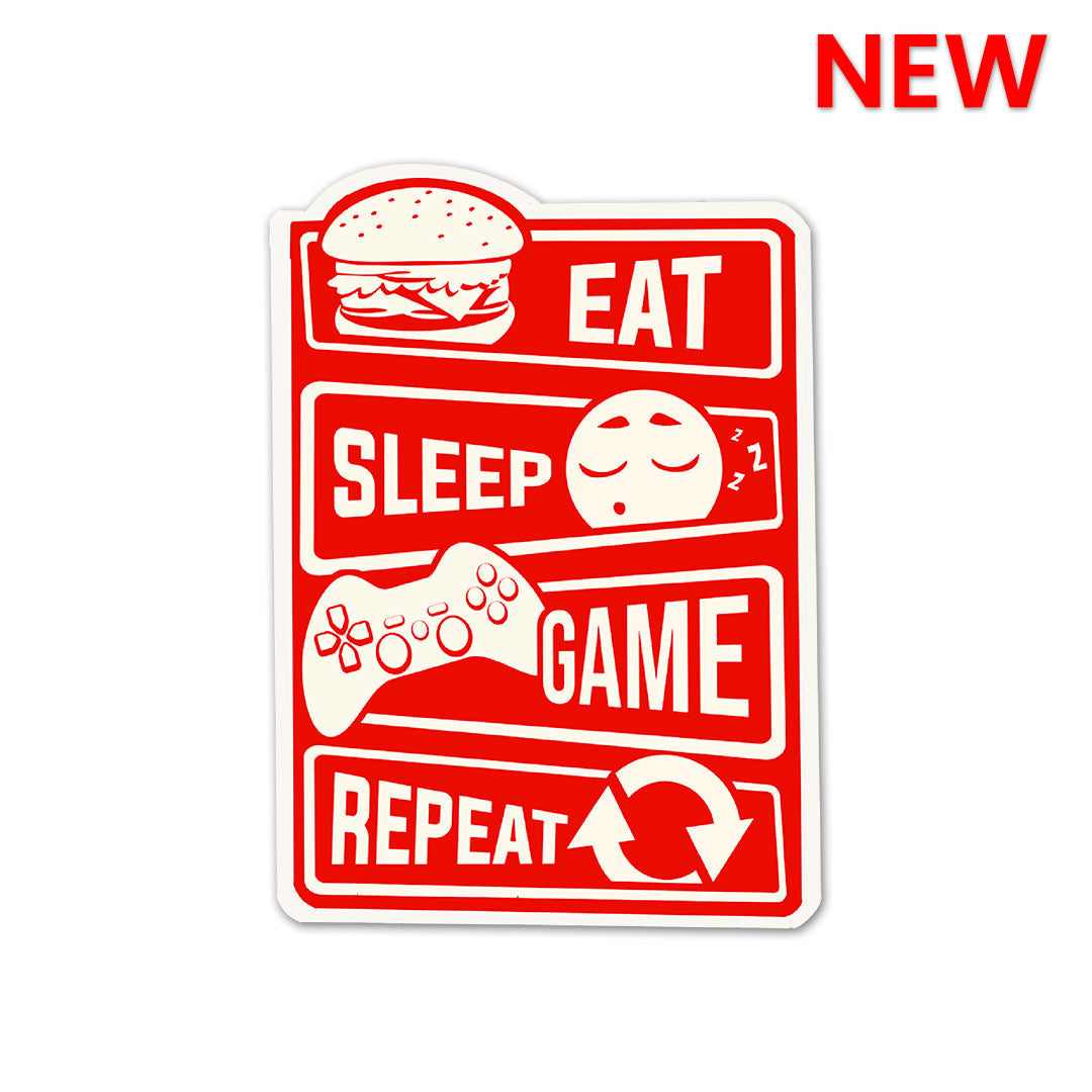 Eat Sleep Game Repeat Sticker | STICK IT UP