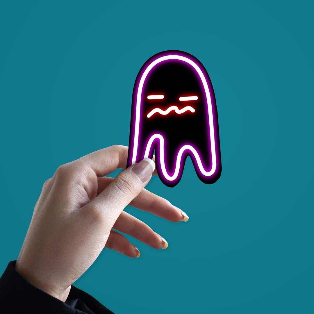 Neon Bored ghost Sticker | STICK IT UP