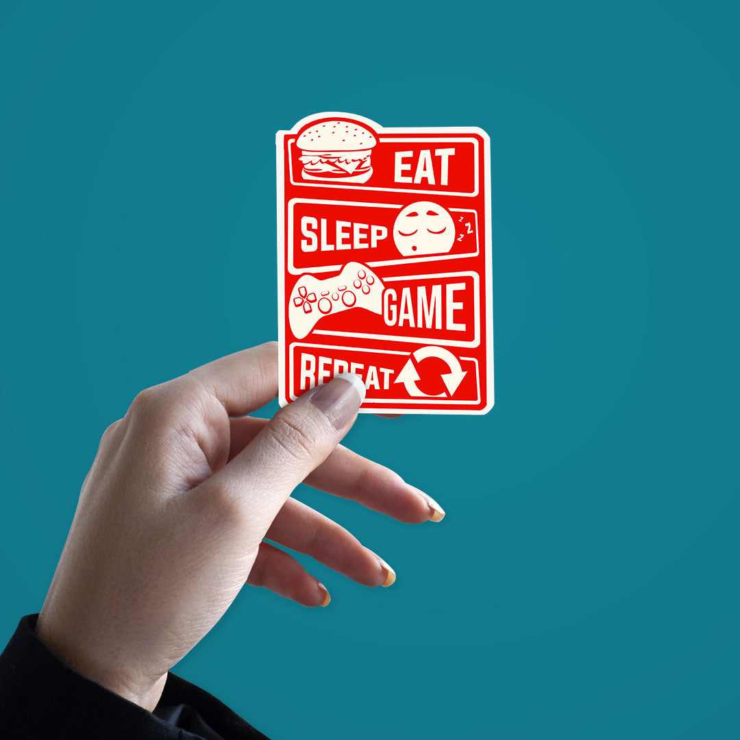 Eat Sleep Game Repeat Sticker | STICK IT UP