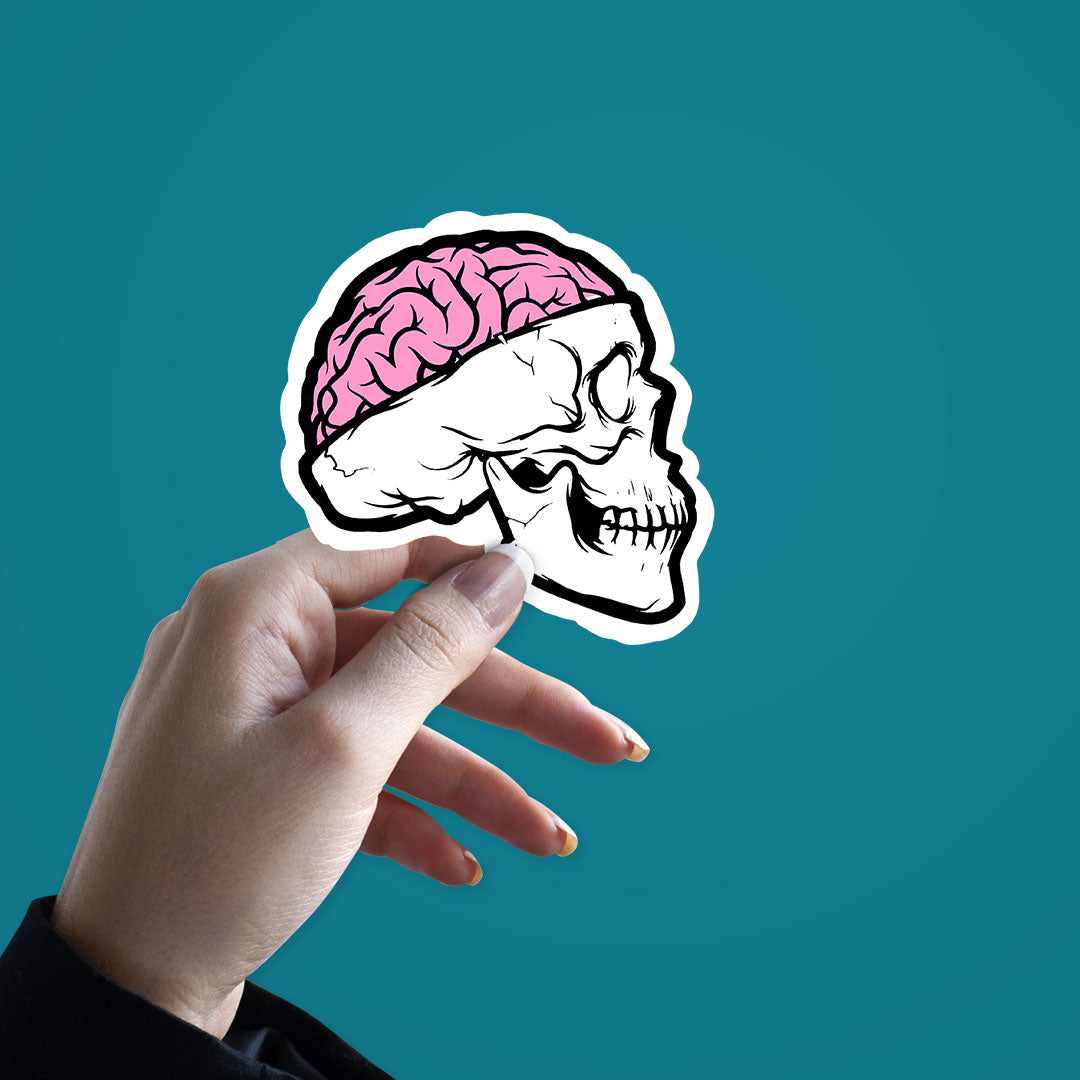 Skull With Brain Open Sticker | STICK IT UP