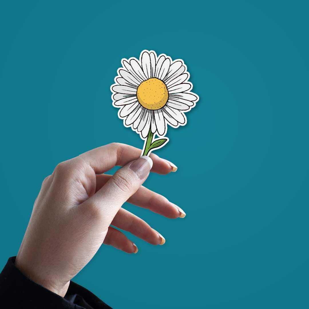 White Sunflower Sticker | STICK IT UP