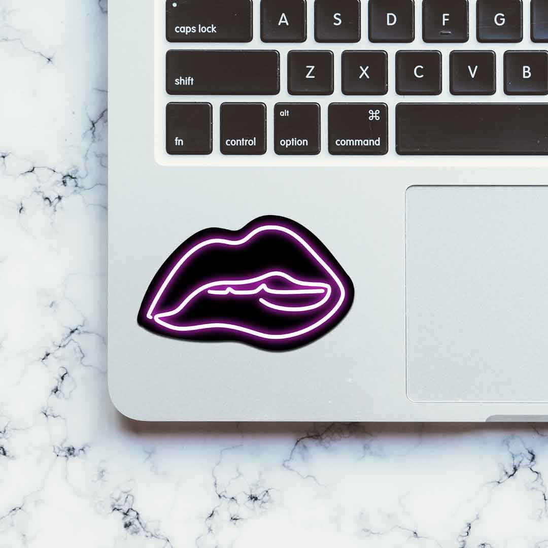 Neon Pink kiss Sticker | STICK IT UP