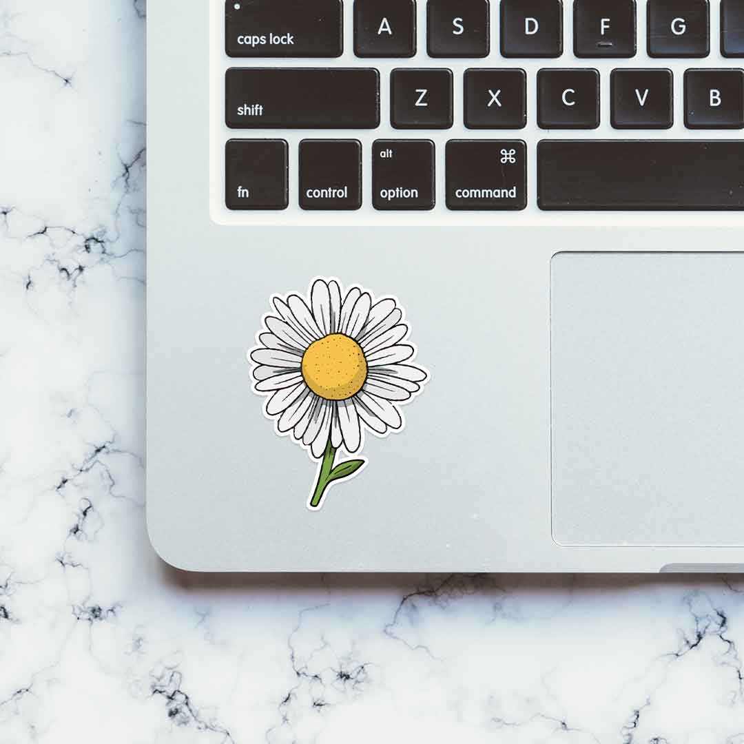 White Sunflower Sticker | STICK IT UP