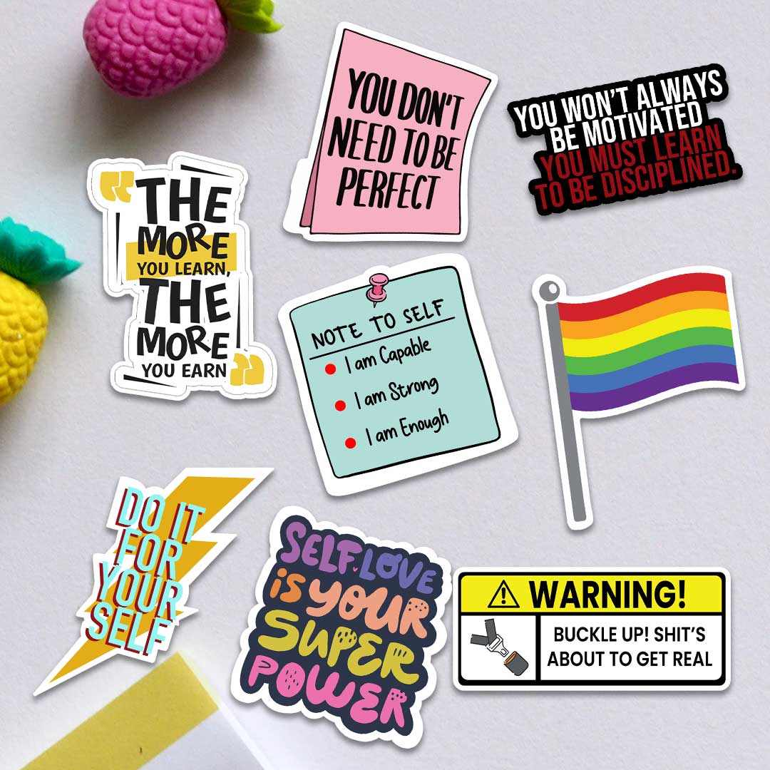 Motivational Sticker Pack [15 Sticker] | STICK IT UP