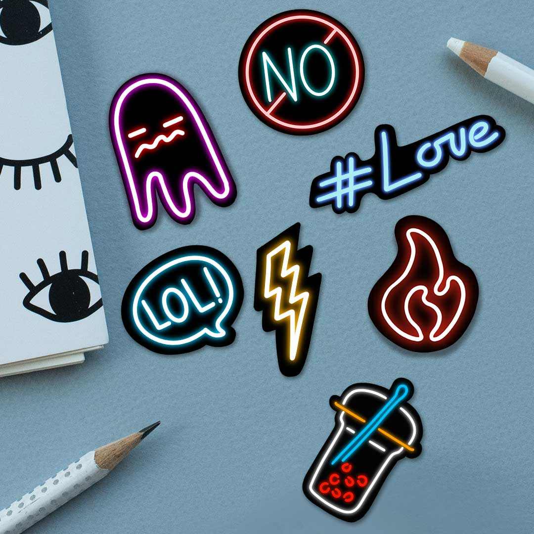 Neon Sticker Pack [15 Sticker] | STICK IT UP